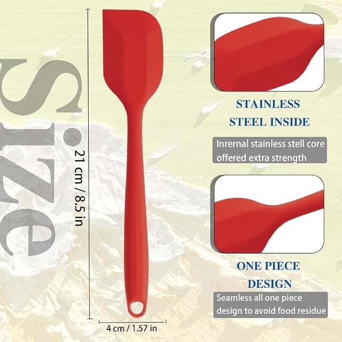 8 Pieces Silicone Spatulas, 8.3 inch Small Spatulas Non-stick Heat-Resistant - Image 4