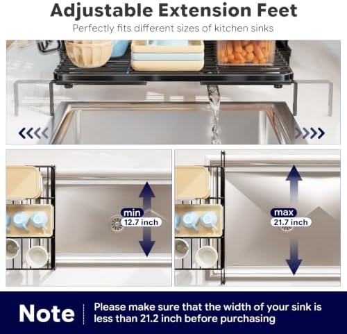 Simple Trending Expandable Dish Drying Rack, Black