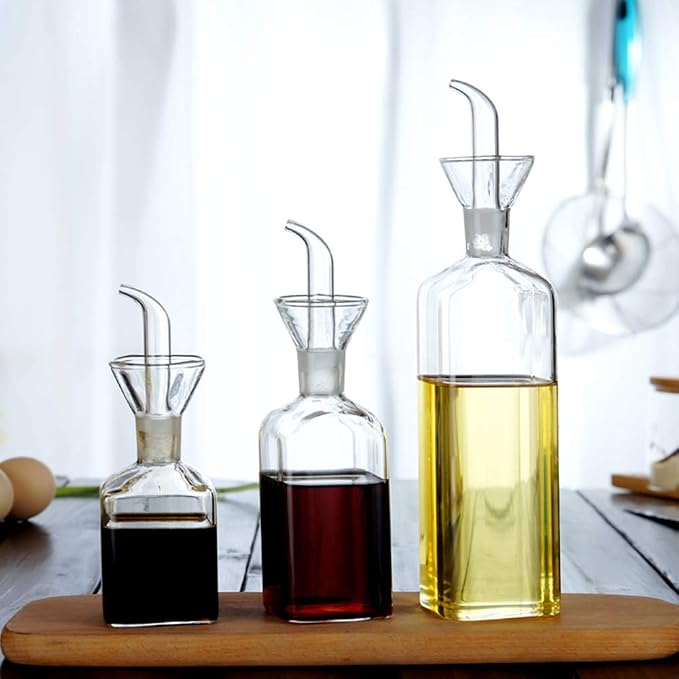 LandHope Oil Bottle Glass Olive Oil Dispenser Bottle Glass Cooking Oil Vinegar - Image 5