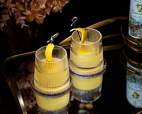 GLASSIQUE CADEAU Vintage Art Deco Speakeasy Lowball Glasses | Set of 4