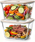 2 Pack 82oz Large Glass Food Storage Containers with Lids