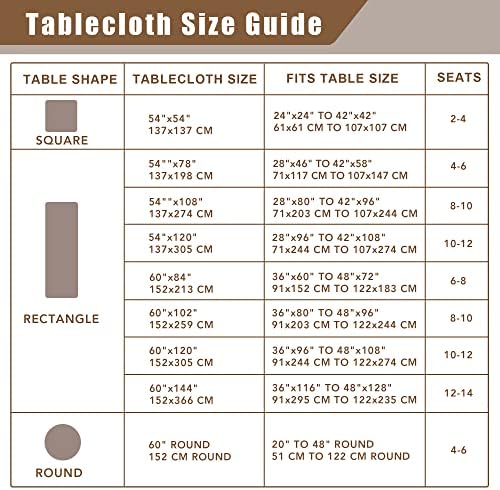 Fitable Nature Faux Linen Tablecloths Rectangle 60 x 84 Inch - 2 Pack