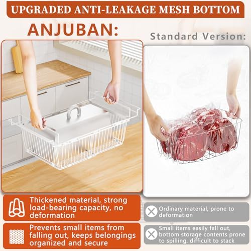Hanging Freezer Organizer Bins for 5 to 20 Cu.Ft,Leak-Proof