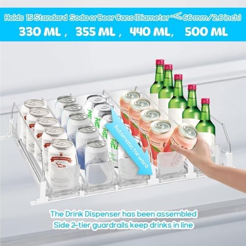 Can Dispenser for Refrigerator, White, Holds up to 25 Cans