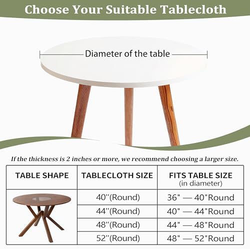 Round Fitted Tablecloth with Elastic Round Outdoor Tablecloths Round