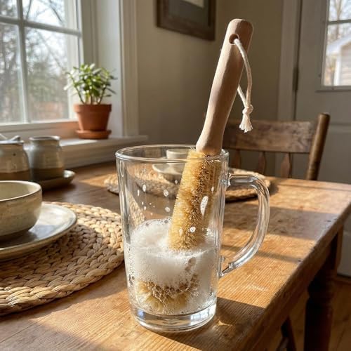 Bottle Brush & Dish Scrubber Set (3 Pack) - Kitchen Cleaning Kit with