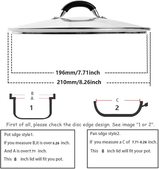 8 Inch Tempered Glass Lid for Lodge 8" Cast Iron Skillets & 2QT Dutch Ovens - Image 2