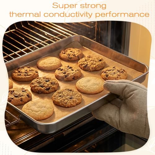 2 Pcs Toaster Oven Pans for Baking, 11 x 9.2 x 1 Inch Stainless Steel