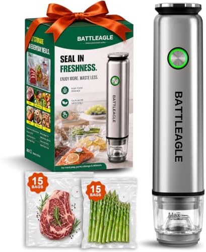 Handheld Vacuum Sealer for Food, 30 Reusable Bags