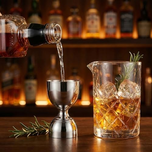 2 Pack 304 Stainless Steel Cocktail Jigger, 1oz 2oz Stainless Steel