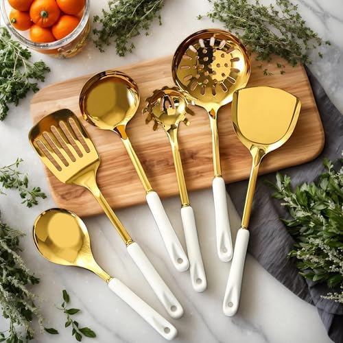 Novellus 7-Piece Gold Kitchen Utensil Set