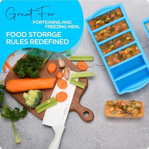 Silicone Freezer Molds with Lids, 1/2 Cup Soup Freezer Container