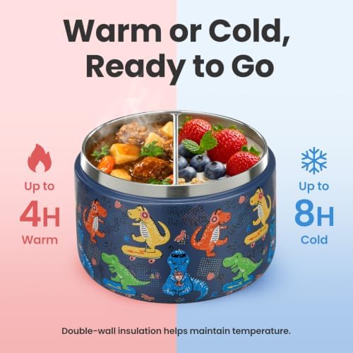 Pawtong 12oz Insulated Vacuum Food Jar with Buckle Lid Wide Mouth Soup