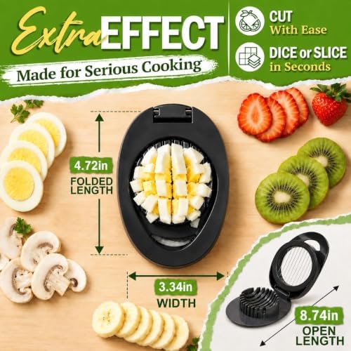 NOVANO Stainless Steel Wire Egg Cutter, Hard Boiled Egg Slicing