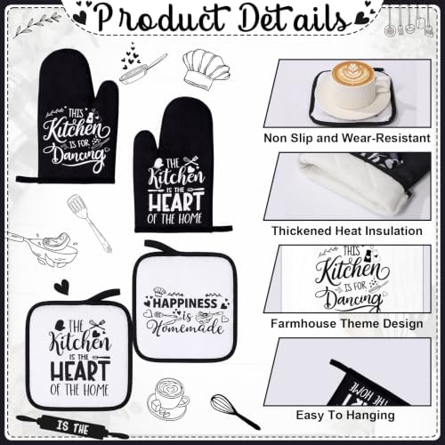 Haull 10 Pcs Black White Kitchen Decor and Accessories Set