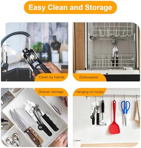 Commercial Can Opener with Magnet, Manual Heavy Duty Hand Crank Can