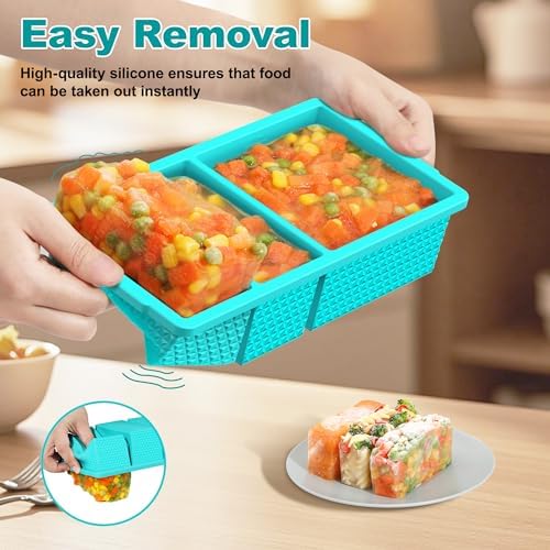 3 Pack - Silicone Freezer Trays with Lid, 1-Cup & 2 Cup Freezer Molds