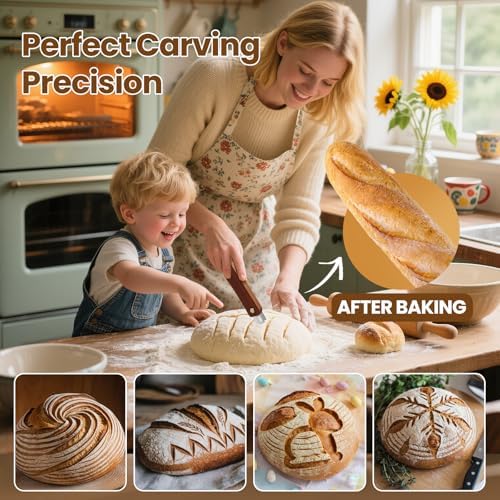 Wooden Bread Lame Scoring Tool for Sourdough with Screw Lock