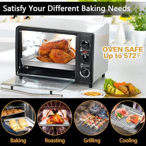 CEKEE Baking Sheet with Wire Rack Set of 6
