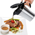 Double Insulated Gravy Boat,25Oz Stainless Steel Gravy Sauce Jug with
