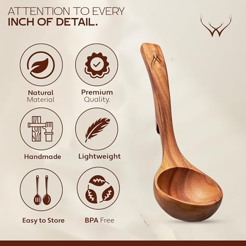 4-Piece Teak Wood Ladle Set