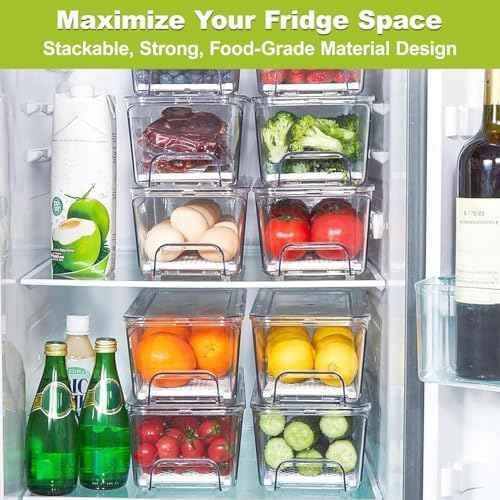 3-Pack Stackable Fridge Organizers and Storage