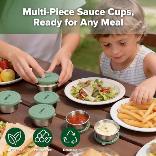 haakaa 6 Pack Small Salad Dressing Container To Go, 1.18 oz Leakproof