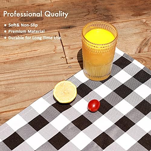 18"x13" Plaid Checkered Placemats,Black & White Checker