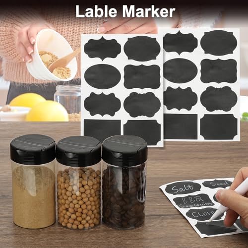 PATIKIL 5.4oz Plastic Spice Jars with Shaker Lids, 12 Pcs Refillable