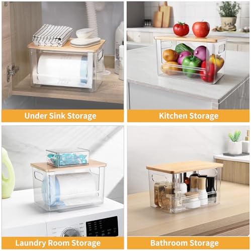 2Pcs Trash Bag Holder Under Sink Stackable Storage, Extra Large