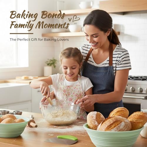 9PCS Sourdough Starter Kit Baking Supplies with Silicone Banneton