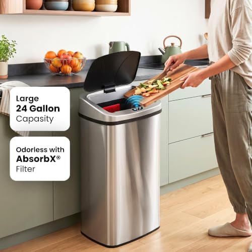 iTouchless 24 Gallon Motion Sensor Trash Can