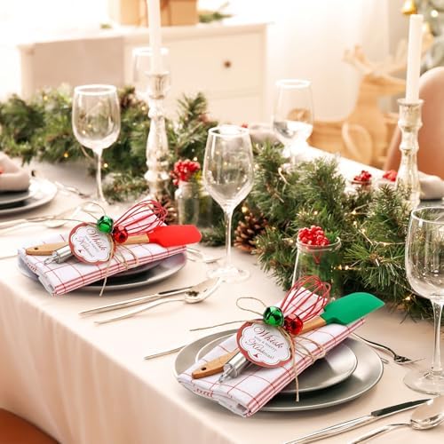 Remerry 18 Pcs 6 Set Christmas Whisk Baking Gifts,Grid,Wood