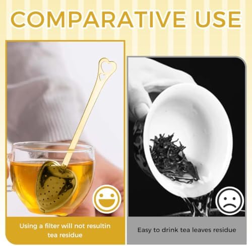 8Pcs Gold Heart-Shaped Stainless Steel Tea Infuser