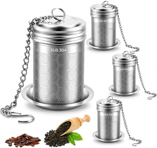4 Pack Tea Infuser for Loose Leaf Tea, Extra Fine Mesh 304 Stainless