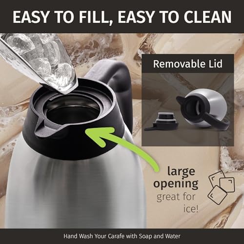 Cresimo Thermal Coffee Carafe 68oz / 2L - 12 Hours Hot Beverage