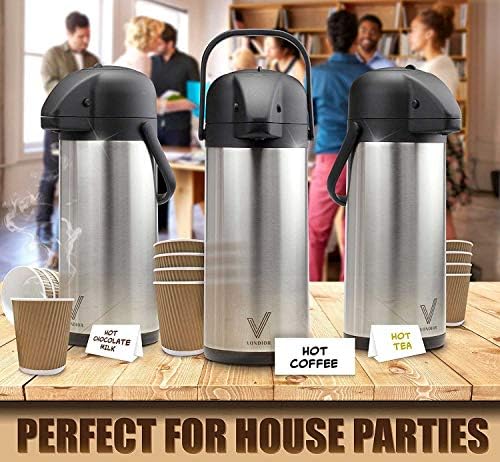 Coffee Carafe for Keeping Hot - 102oz/3L Airpot Coffee Dispenser with