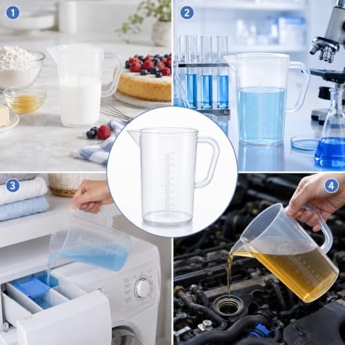 Plastic Measuring Cup with Handle, 1000ml Plastic Measuring Pitcher