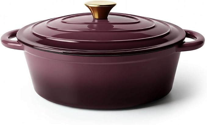 Vintage Style Oval Dutch Oven for Bread Baking, 4.5 Quart Non Stick Enameled by Unknown