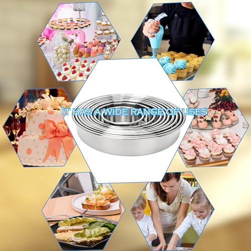 9 Pcs Cake Pans Stainless Steel 4 Inch 6 Inch 7 Inch 8 Inch 9 Inch