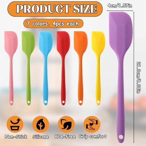 28-Piece Mini Silicone Spatula Set, 8.3 Inch