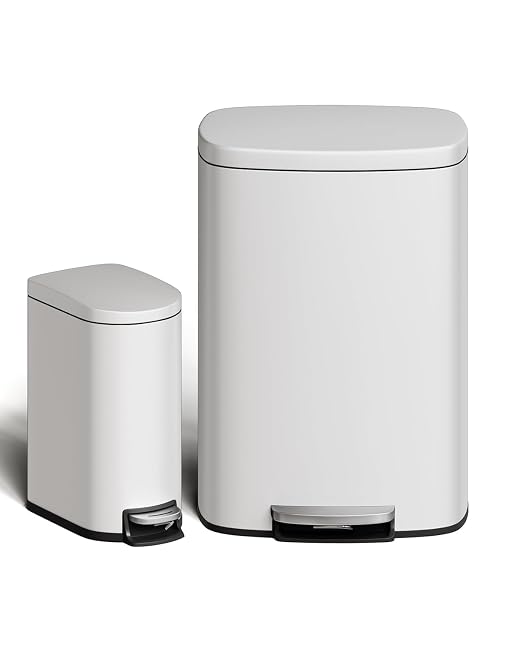 GarveeHome 13 Gal & 2.6 Gal Trash Can Combo Set, Kitchen Trash Can and Bathroom by GarveeHome