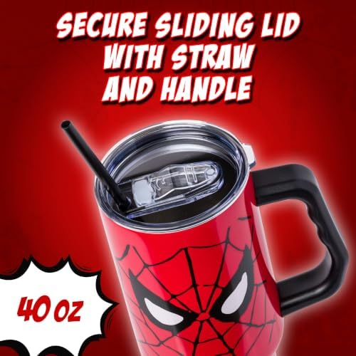 Silver Buffalo Marvel Spider-Man, Stainless Steel Tumbler, 40oz