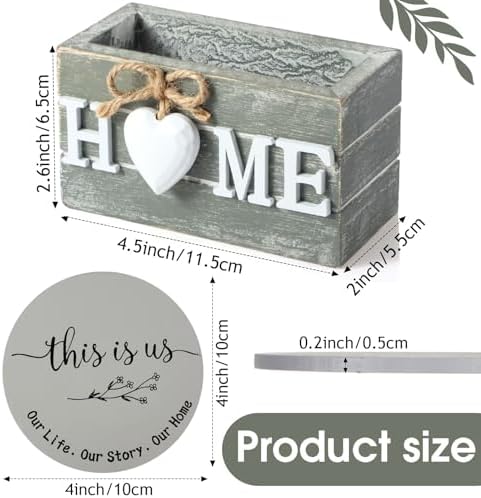Queekay House Warming Gifts New Home Farmhouse Coasters Set of 6, Gray