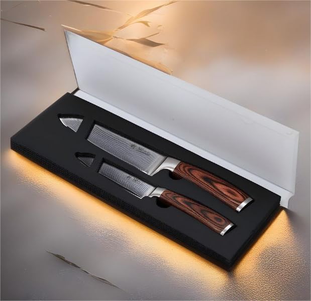 Wakoli EDIB 2-Piece Damascus Kitchen Knife Set – Santoku & Small Santoku - Image 4