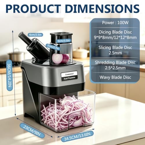 5-in-1 Electric Vegetable Chopper, Commercial Food Processor