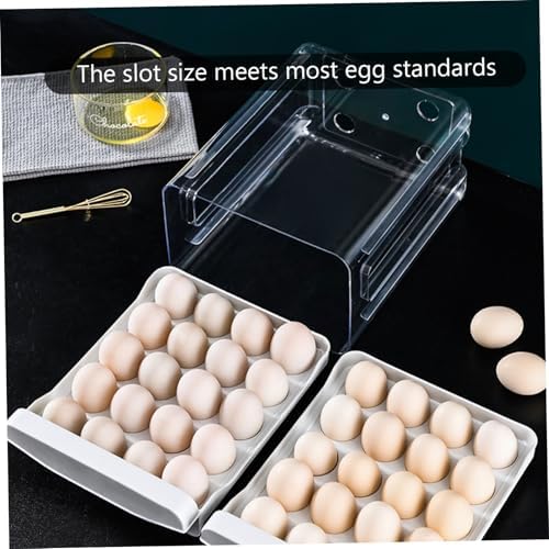 Egg Holder 40 Grids Egg Storage Drawer Container for Fridge Clear