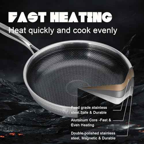 Hybrid 8 10 12 inch Stainless Steel Non Stick Skillet set