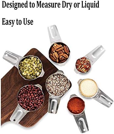 Measuring Cups Stainless Steel 7 Piece Stackable Set for Dry or Liquid
