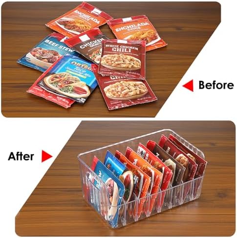BSTKEY Seasoning Packet Organizer, Food Storage Organizer with Divided